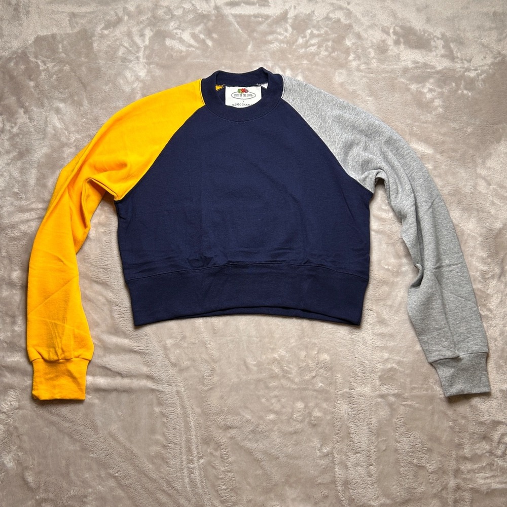 Fruit of the Loom x Cedric Charlier Womens S Cropped Colorblock Sweatshirt USA
